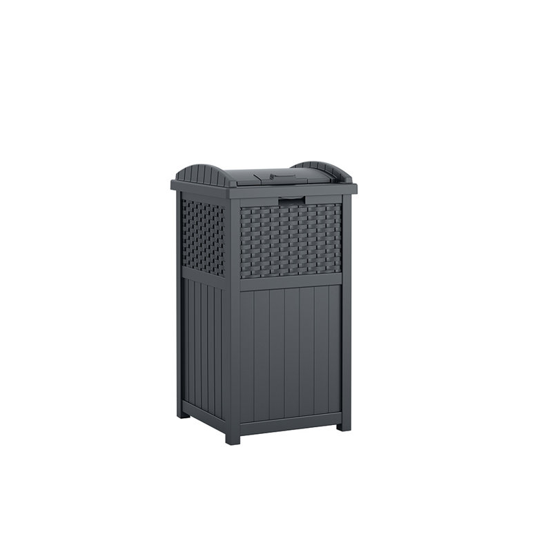 Suncast 33 Gallon Manual Lift Trash Hideaway Container & Reviews Wayfair